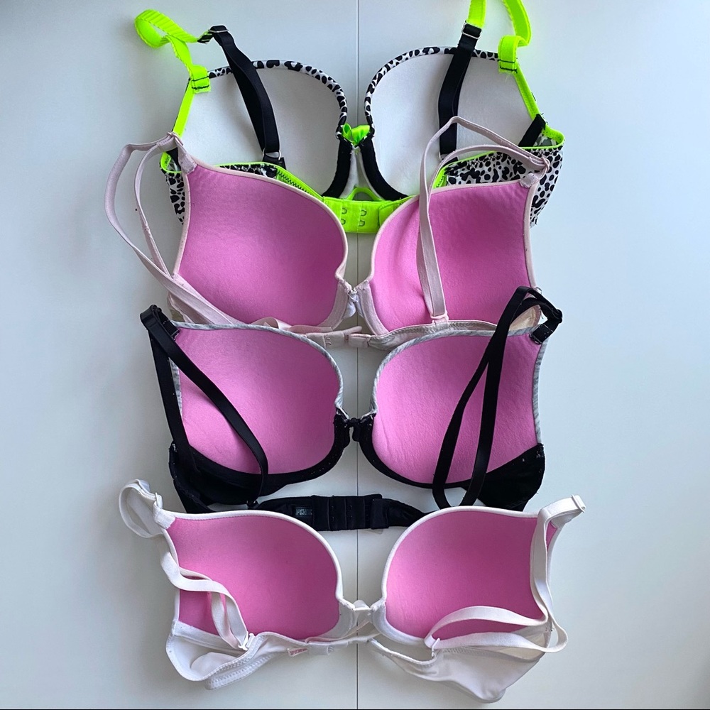 SOLD Bundle of 3 PINK & 1 Victoria’s Secret Push Up Bras - Picture 2 of 9